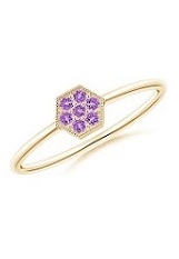 adorable small yellow gold natural amethyst baby birthstone ring